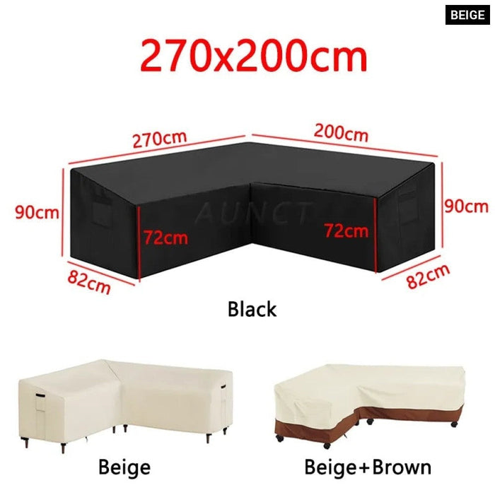 L Shape Corner Outdoor Sofa Cover Waterproof Rattan Corner Furniture Cover V Shape Protective Dust Covers