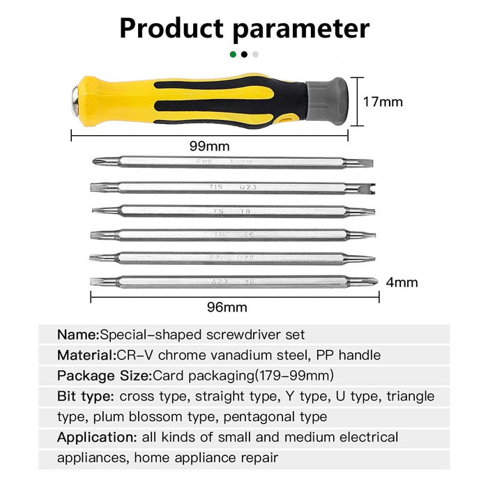 6PCS Tamper Proof Magnetic Screwdriver Bit Hex Torx Screwdriver Head Flat Repair Precision Insulated Hand Tool Safety