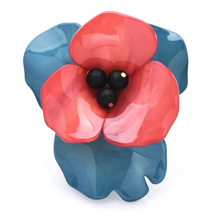 Acrylic Big Flower Brooch 4 Colour Fashion Pin Party Office