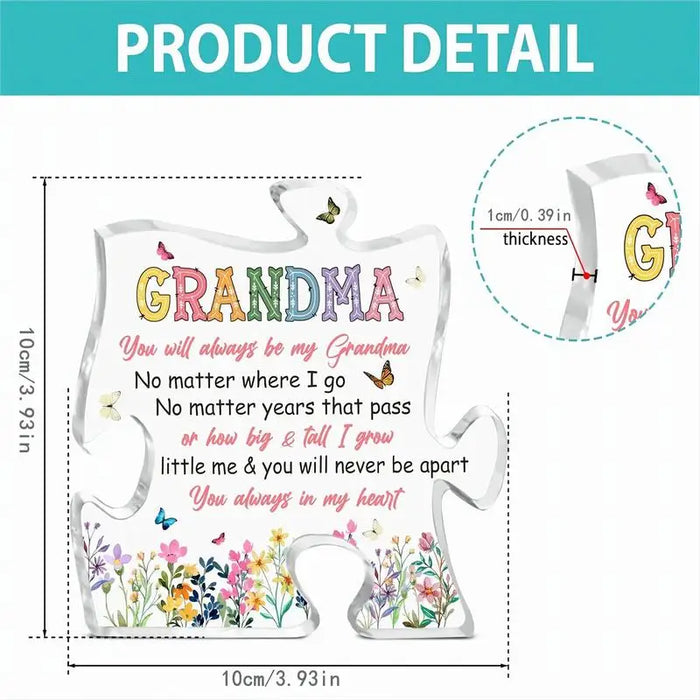 Grandma Puzzle Sign Acrylic Table Decor With Love From Grandkids