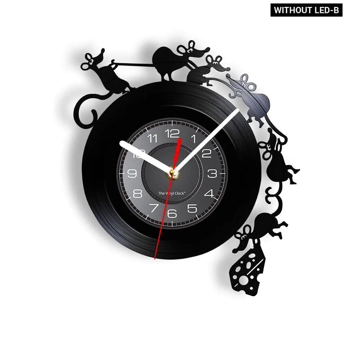 Charming Banksy Rat Vinyl Record Wall Clock