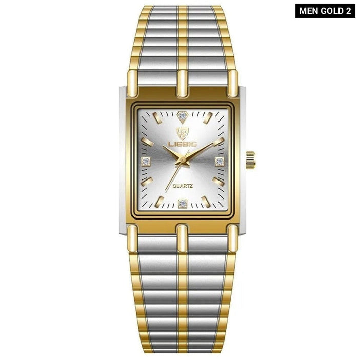 Luxury Stainless Steel Bracelet Quartz Watches Male Ladies Clock Fashion Golden Wristwatches Mens Women