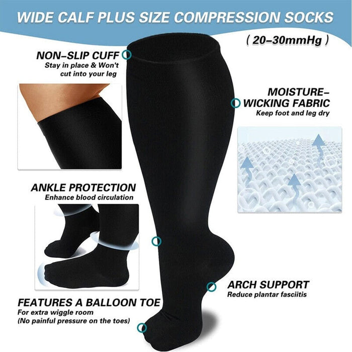 1Pair Calf Compression Knee High Stockings for Men Women Anti Varices Sports Running