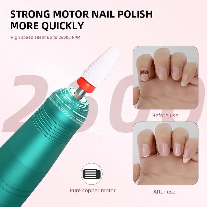 Portable Rechargeable Nail Drill 35000Rpm