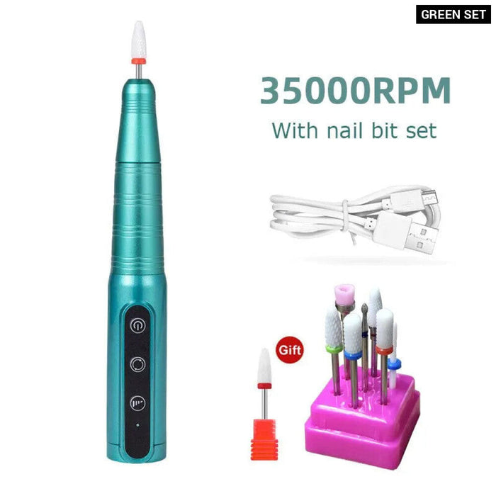 Portable Rechargeable Nail Drill 35000Rpm