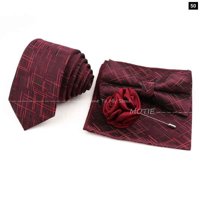 Classic Red Ties Set For Business And Weddings