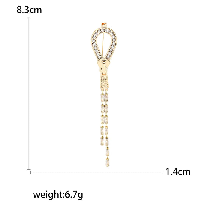 Korean Fashion Rhinestone Tassel Brooch For Women Jewelry