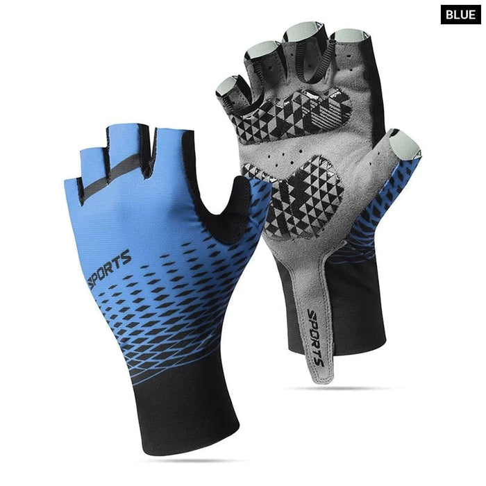 1 Pair Anti-Slip Breathable Fingerless Gym Cycling Gloves