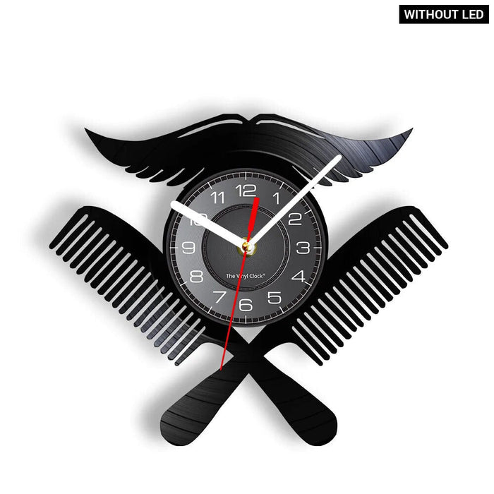 Barber Shop Vinyl Record Clock