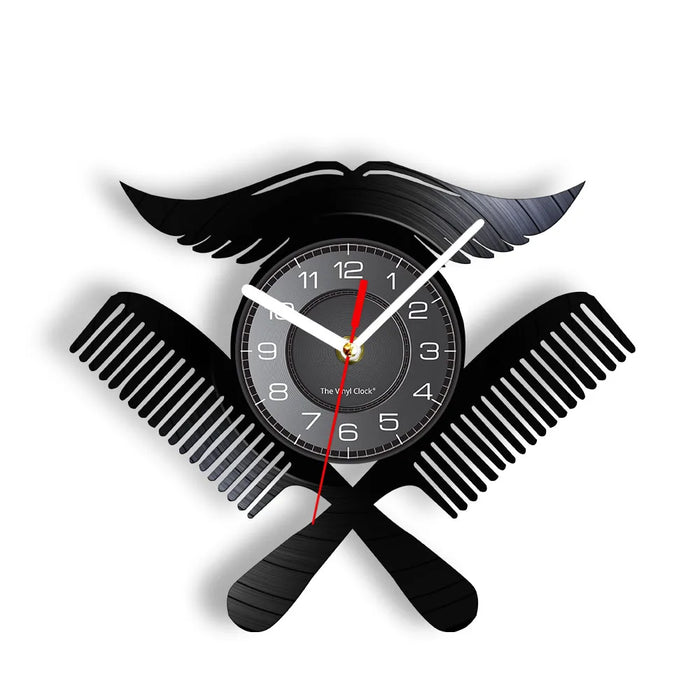 Barber Shop Vinyl Record Clock