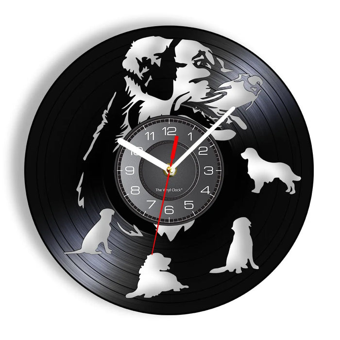 Labrador And Golden Retriever Vinyl Wall Clock