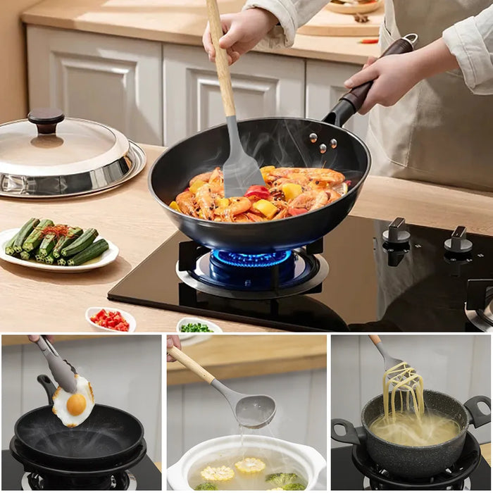 11Pcs Lightweight Silicone Non-Stick Heat Resistant Kitchenware Cooking Tool With Storage Box