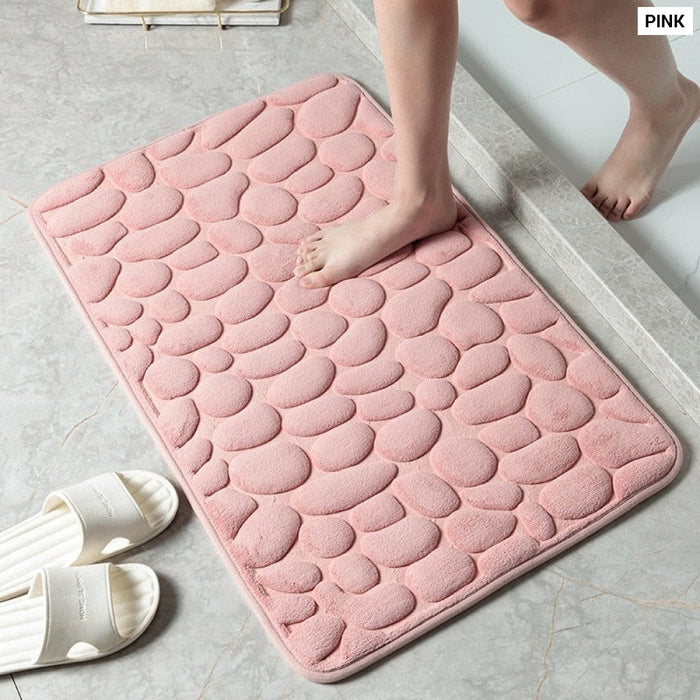 Mat Non-slip Carpets Cobblestone Embossed Bathroom Bath  In Wash Basin Bathtub Side Floor Rug Shower Room Doormat Memory Foam