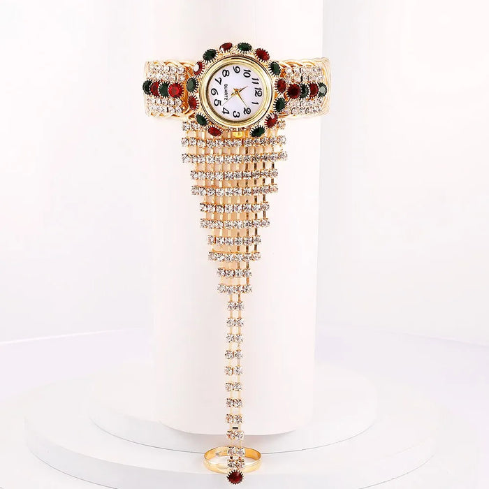 Luxury Women Bracelet Quartz Watches For Women Diamond Watch Ladies Sports Dress Red Dial Wrist Watch Clock