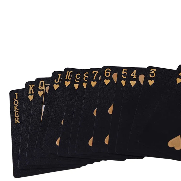 Black Gold Playing Cards Waterproof Poker Suit For Magic Board Games And Gifts