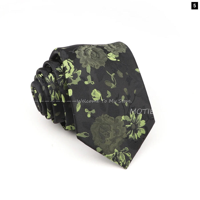 Blue Floral Jacquard Tie For Business Weddings And Daily Wear