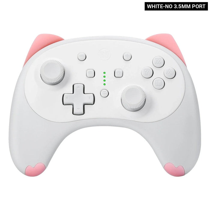 Cartoon White Cat Wireless Controller Small Size Auto Fire Compatible Nintendo Switch/Lite/Oled