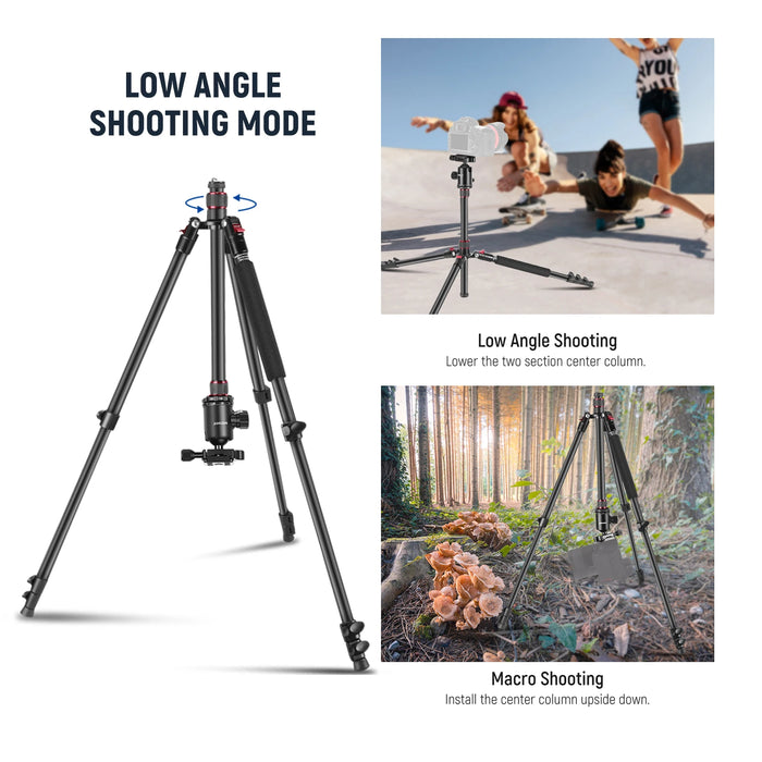 77 Camera Tripod Monopod With Phone Holder Portable Travel Tripod With Remote And 360° Ball Head Aluminum Dslr Tripod