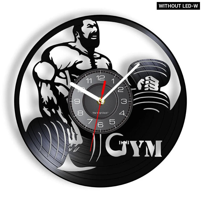 Motivational Fitness Vinyl Record Clock