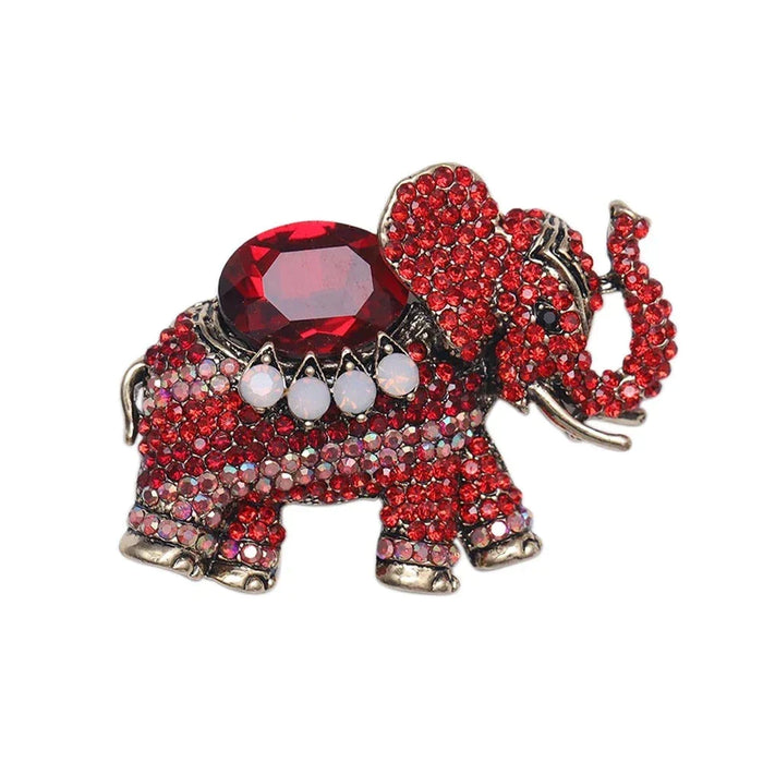 Elephant Brooch 4 Colours Rhinestone Animal Badge For Women Luxury Jewelry Accessory For Party Or Office Clothing