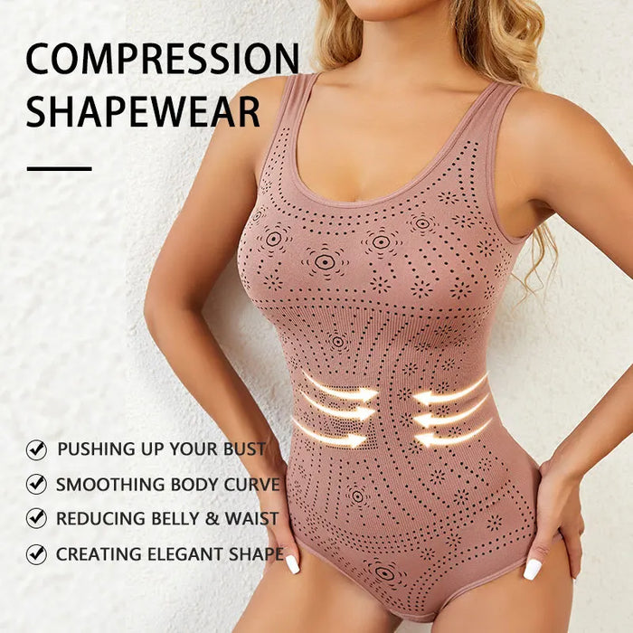 Printed Seamless Plus Size Tummy Control Bodysuit