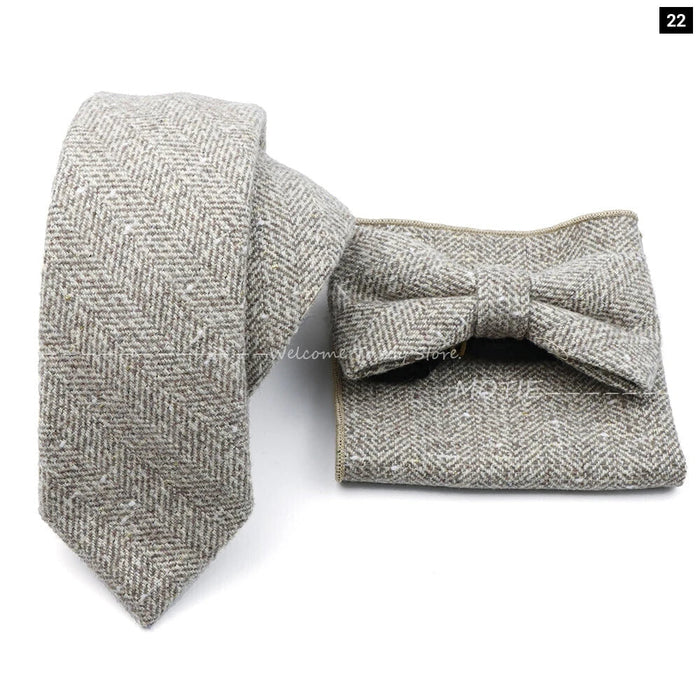 Mens Plaid Wool Tie Set For Business Weddings And Gifts