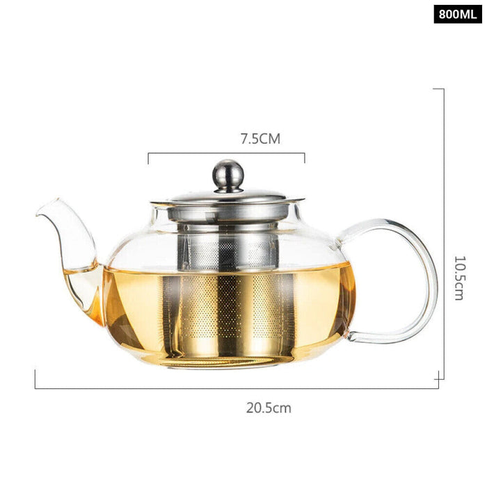 Stainless Steel Filter Tea Set With Glass Pot