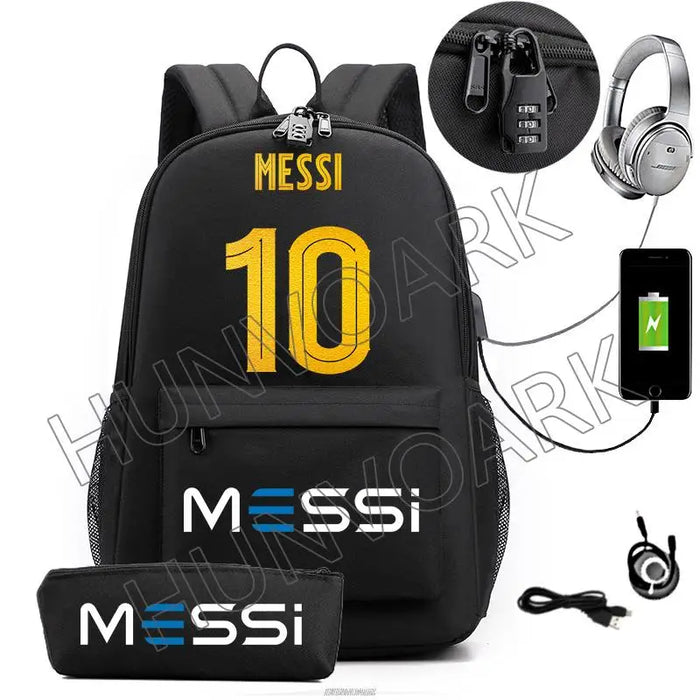 Unisex Messi 16 Inch Laptop Oxford School Bag