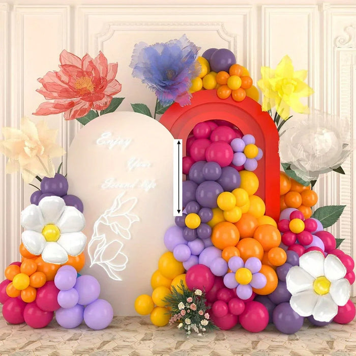 127Pcs Hot Pink Birthday Balloon Wreath Arch Set Suitable For Mother'S Day Single Parties Weddings And Celebration Decorations