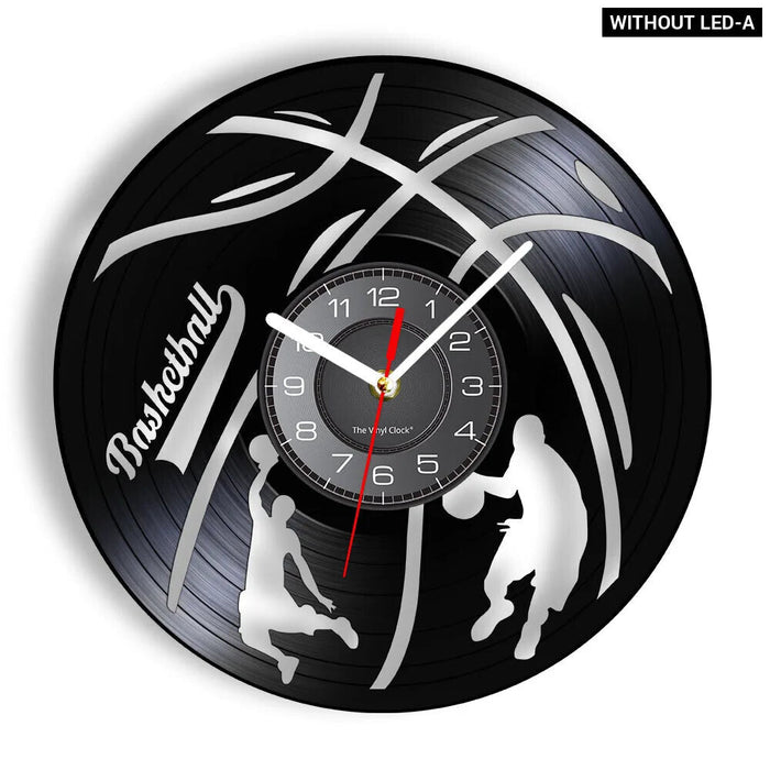 Silhouette Dunking Vinyl Record Clock