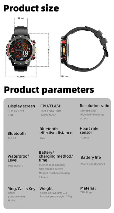 Waterproof Bluetooth Calls Full Touch Screen Smart Watch