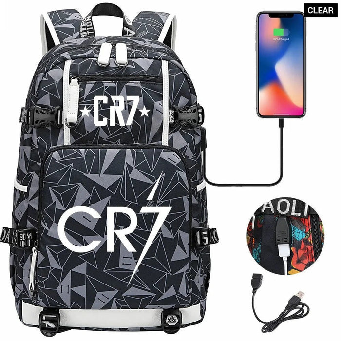 Unisex Cr7 Football Casual Daypack School Bag
