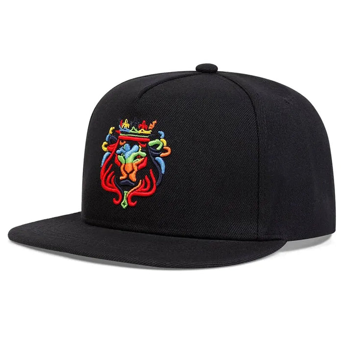 Adjustable Lion Crown Embroidered Baseball Cap / Hat