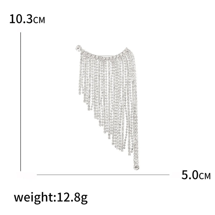 Women Brooch Sparkling Rhinestone Tassel Pin For Wedding Party Dress