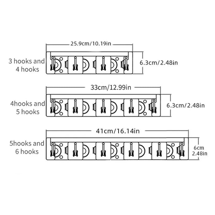 Multi Functional Wall Mount Mop Holder