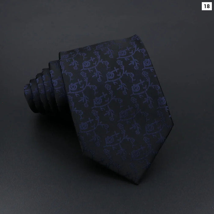 Mens Striped Tie 7Cm Luxury Jacquard Necktie For Business Wedding And Daily Wear