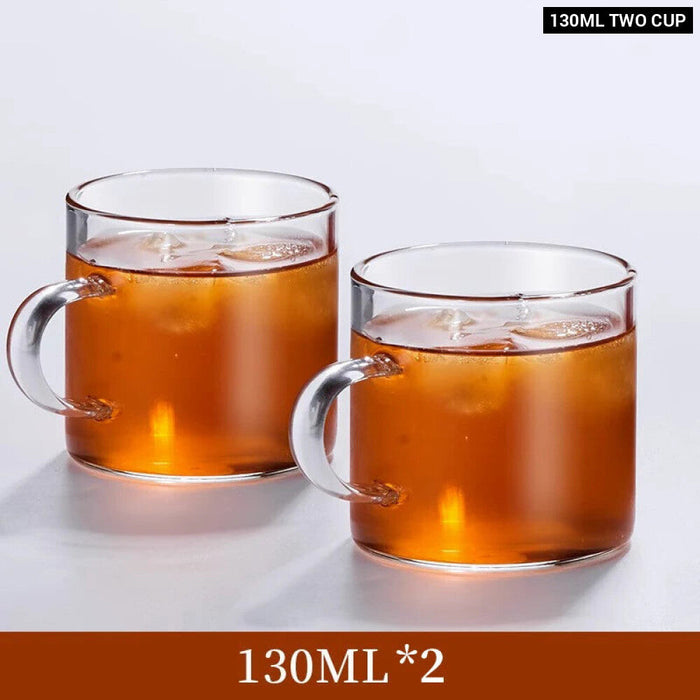 Sturdy Glass Coffee Cup Set With Handles