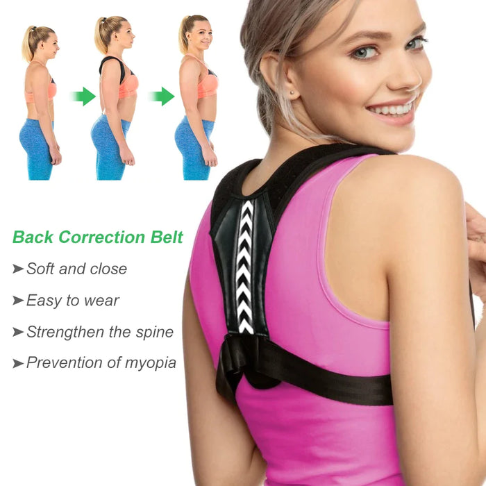 Adjustable Upper Back Brace Posture Corrector Providing Pain Relief For Women Men