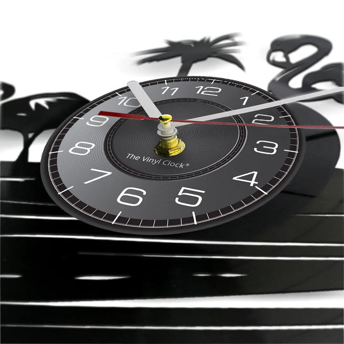 Flamingo Gramophone Record Wall Clock