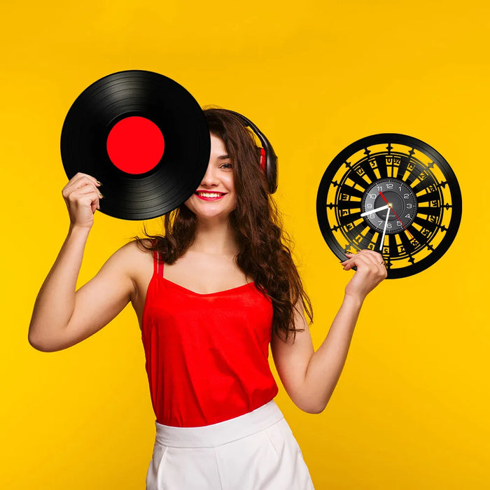 Vinyl Record Casino Wall Clock