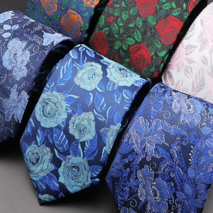 Floral Rose Tie For Men For Parties Business And Daily Wear