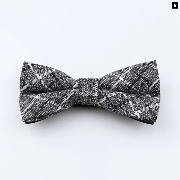 Classic Plaid Bowtie Adjustable Neckwear For Mens Fashion For Weddings And Parties