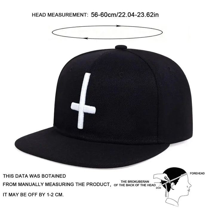 Adjustable Hip Hop Baseball Cap / Hat Cross Embroidery