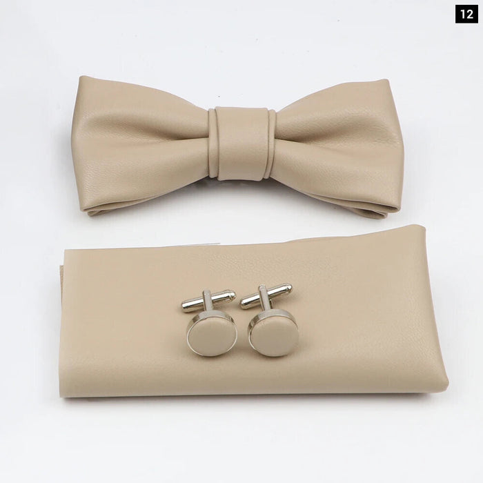 Tie Pocket Square Cufflink And Bowtie Set For Men For Business Weddings And Gifts