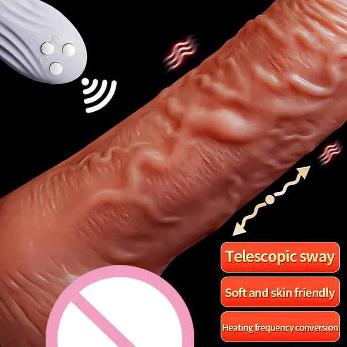 Realistic Telescopic Vibrator With Female Stimulator