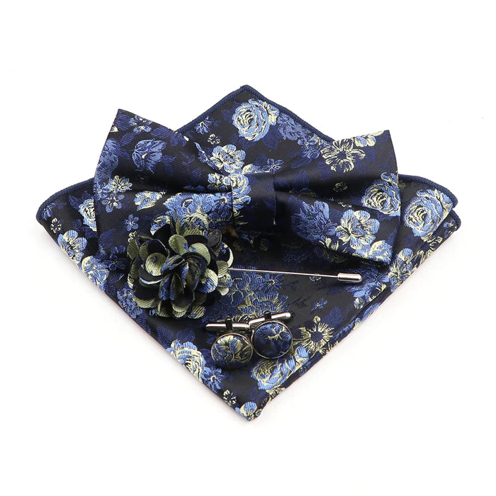 Gracefully Polyester Handkerchief Set Purple Blue Floral Butterfly For Parties And Gifts