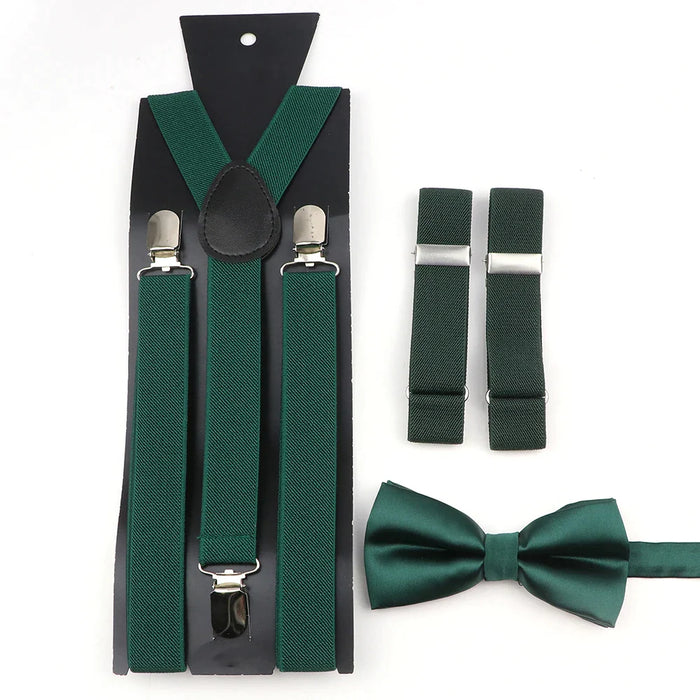 Adjustable Elastic Suspender Set For Weddings