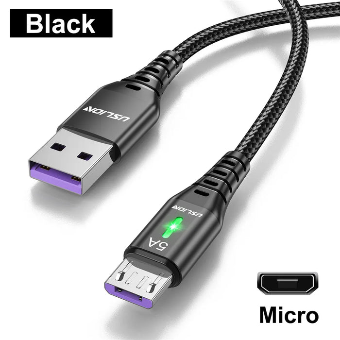 5A Fast Charging Micro Usb Cable For Xiaomi Android