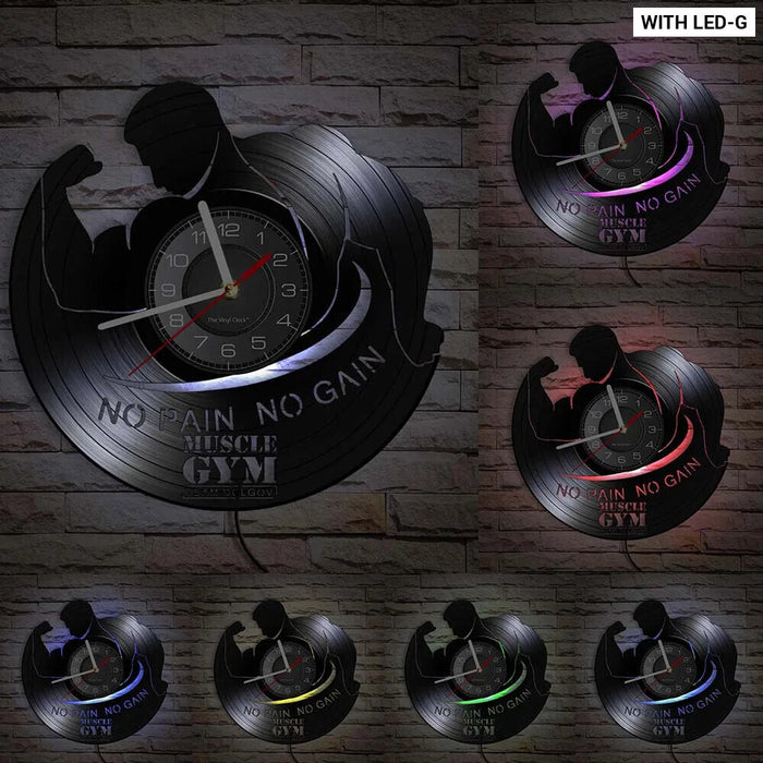 Motivational Fitness Vinyl Record Clock