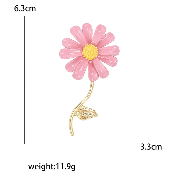 Korean Style Daisy Resin Flower Brooches Luxury Office Party Jewelry